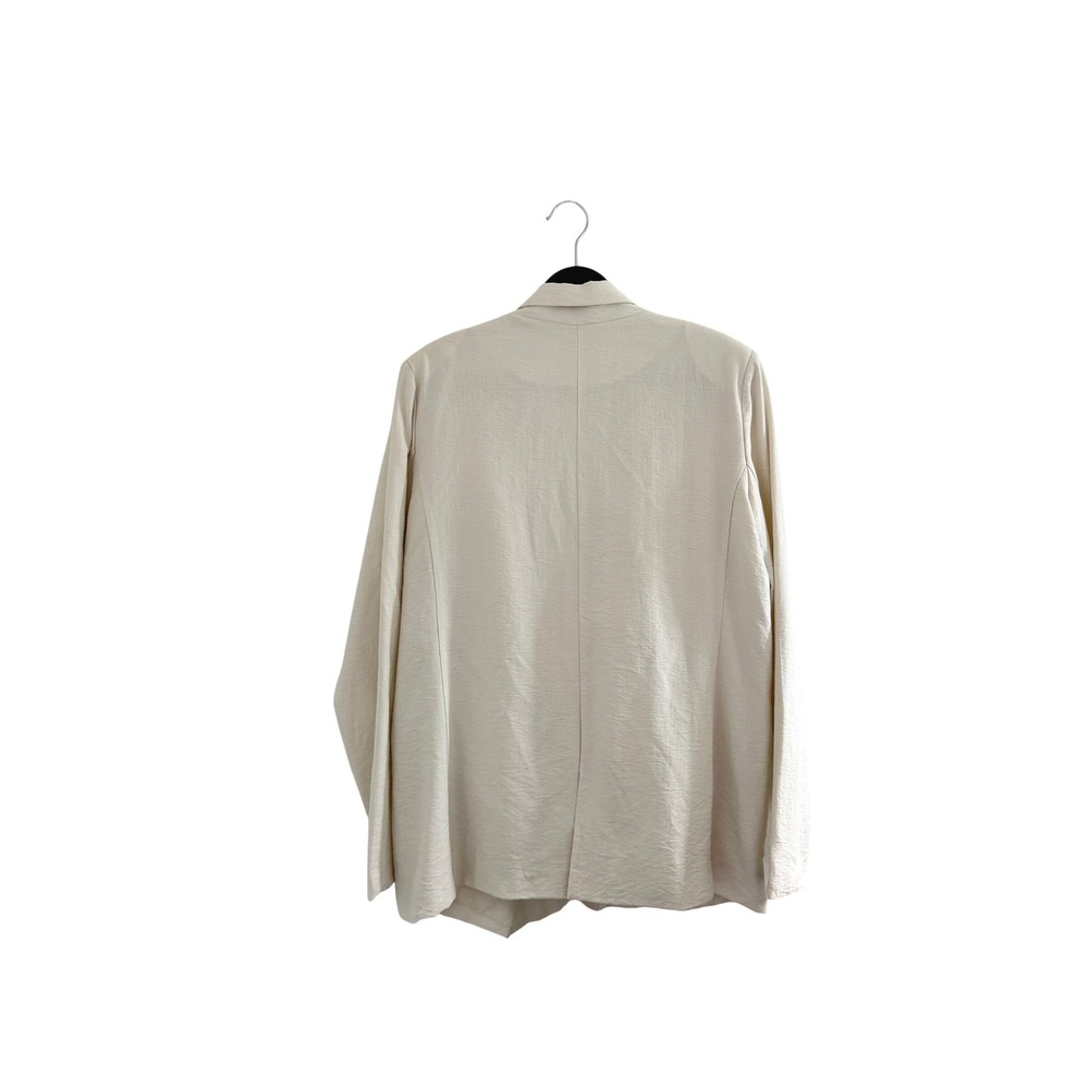 And Now This Womens Oversized One-Button Textured Blazer Cream Ivory Large L - Picture 3 of 10